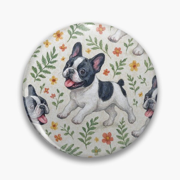 Artikelvorschau, Handyhülle mit Blumenmuster und französischer Bulldogge entworfen und verkauft von candiscamera.