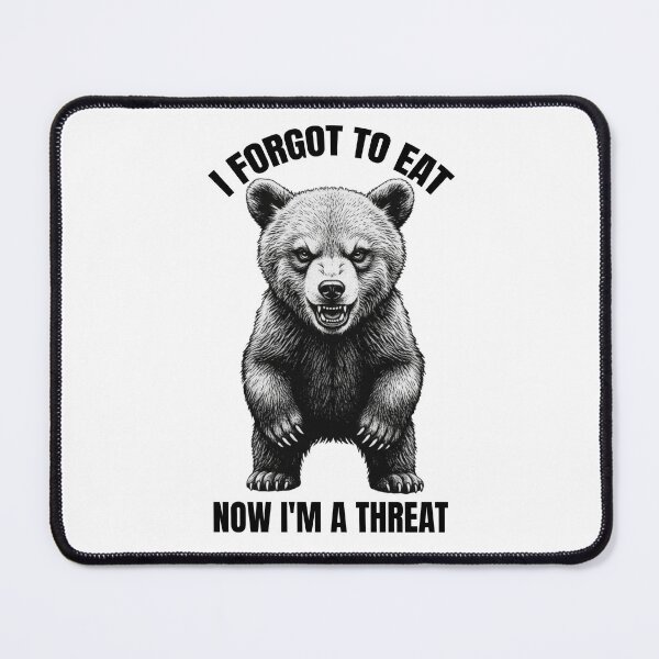 Item preview, Hangry Bear - I Forgot To Eat And Now I Am A Threat | Funny Angry Bear Sticker T-Shirt designed and sold by MuggyandMo.