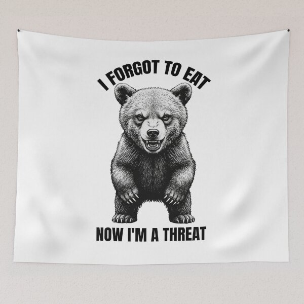Item preview, Hangry Bear - I Forgot To Eat And Now I Am A Threat | Funny Angry Bear Sticker T-Shirt designed and sold by MuggyandMo.