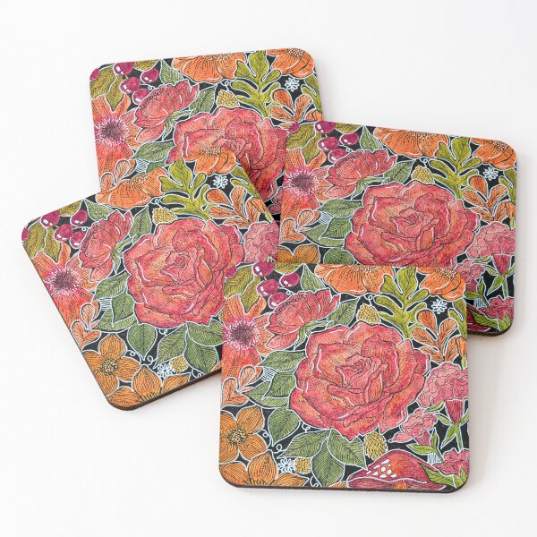 Item preview, Autumn Flame - Orange themed pattern designed and sold by flowersbysi.