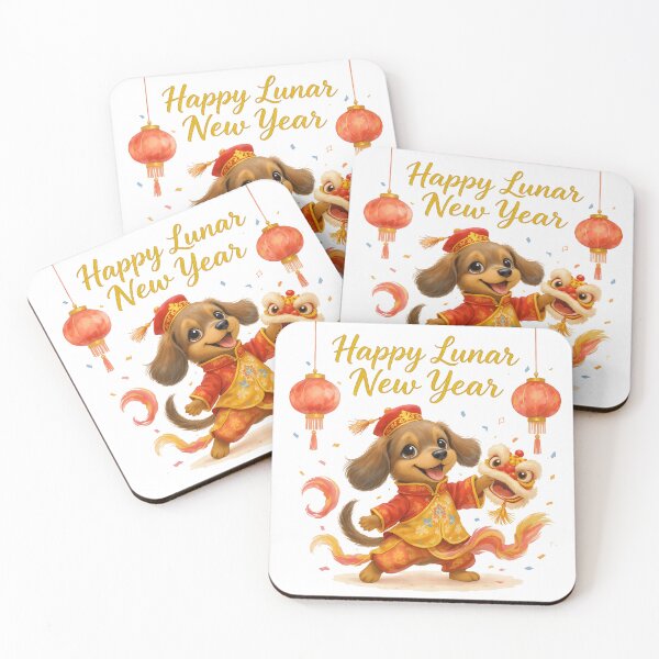 Item preview, Lunar New Year Dachshund designed and sold by Kedspicedesign.