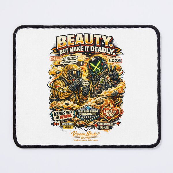 Item preview, Venus Toxic Beauty Aesthetic Cyberpunk Astronaut Hazmat Suit Retro Comic Art - Beauty But Make It Deadly Dystopian Sci-Fi Streetwear Design by Vivaan Studio designed and sold by Vivaan Studio.