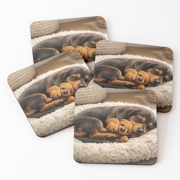 Item preview, Dachshund Napping – Curled Up Sleeping Dog Wall Art designed and sold by OneMoments.