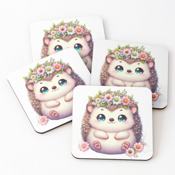 Item preview, Cute Hedgehog with Flower Crown – Adorable Kawaii Animal Illustration designed and sold by TwinklePallete.