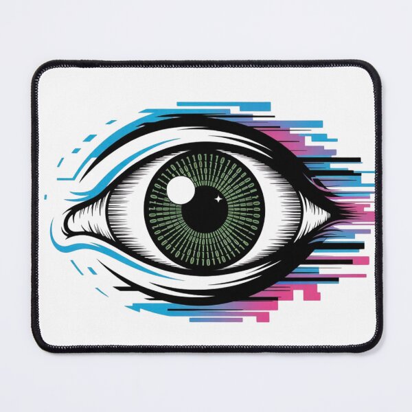 Item preview, Vaporwave Cyber Eye with Binary Code designed and sold by Mr-wow.