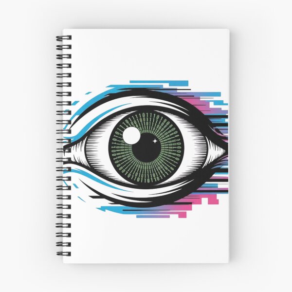 Item preview, Vaporwave Cyber Eye with Binary Code designed and sold by Mr-wow.