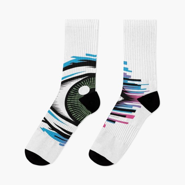 Item preview, Vaporwave Cyber Eye with Binary Code designed and sold by Mr-wow.