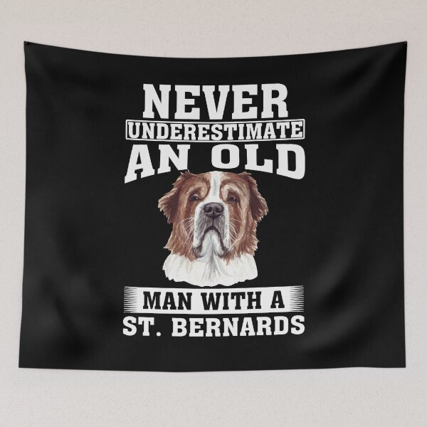 Item preview, Never Underestimate an Old Man with St. Bernards designed and sold by CosmoKitsch.