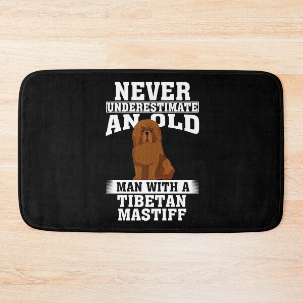 Item preview, Never Underestimate an Old Man with Tibetan Mastiff designed and sold by CosmoKitsch.