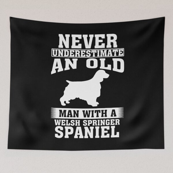 Item preview, Never Underestimate an Old Man with Welsh Springer Spaniel designed and sold by CosmoKitsch.