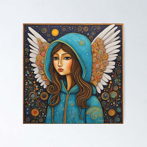 Item preview, Angel with wings wearing a hoodie Dancing  designed and sold by Colin Bentham.
