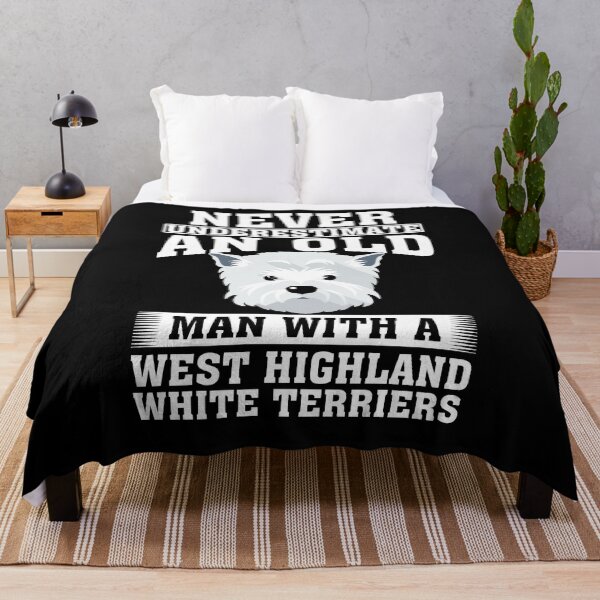 Item preview, Never Underestimate an Old Man with West Highland White Terriers designed and sold by CosmoKitsch.