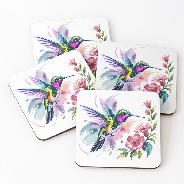 Item preview, Floral Hummingbird – Colorful Botanical Art designed and sold by MuninosShop.