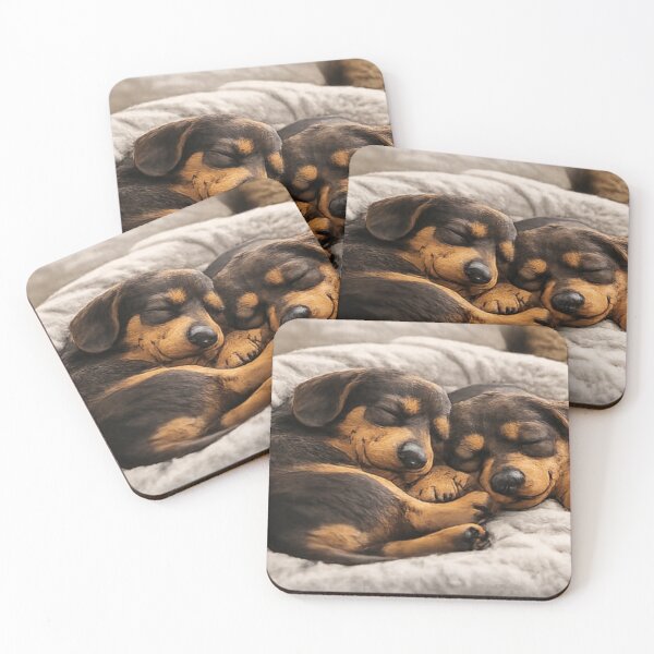 Item preview, Dachshund Napping – Peaceful Sleeping Puppy Pair Art designed and sold by OneMoments.