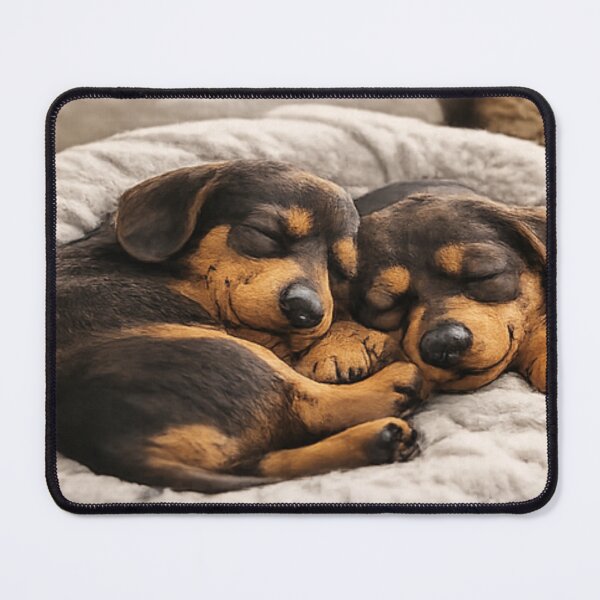 Item preview, Dachshund Napping – Peaceful Sleeping Puppy Pair Art designed and sold by OneMoments.