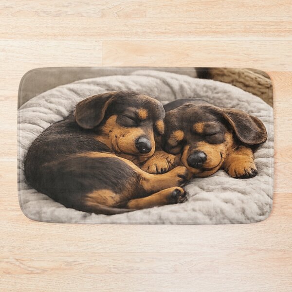 Item preview, Dachshund Napping – Peaceful Sleeping Puppy Pair Art designed and sold by OneMoments.