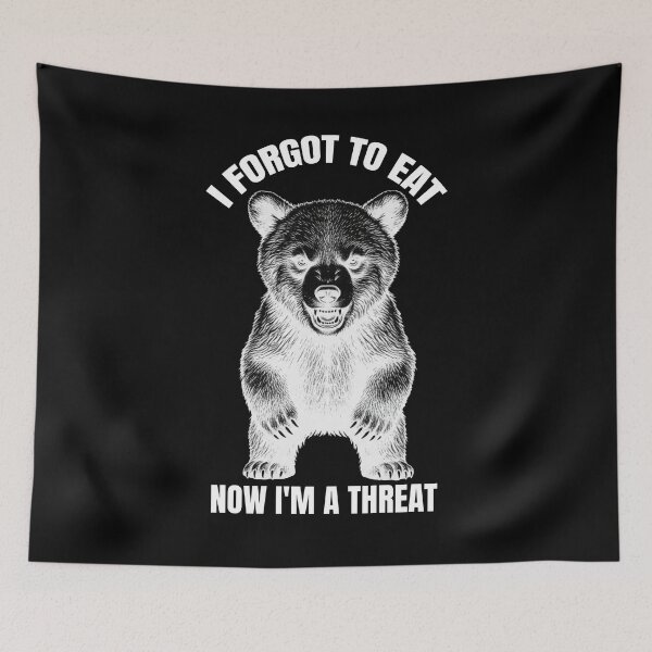 Item preview, Hangry Bear - I Forgot To Eat And Now I Am A Threat | Funny Angry Bear Sticker T-Shirt designed and sold by MuggyandMo.