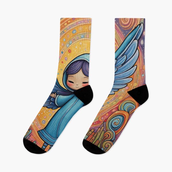 Item preview, Angel with wings wearing a hoodie Dancing  designed and sold by Colin Bentham.