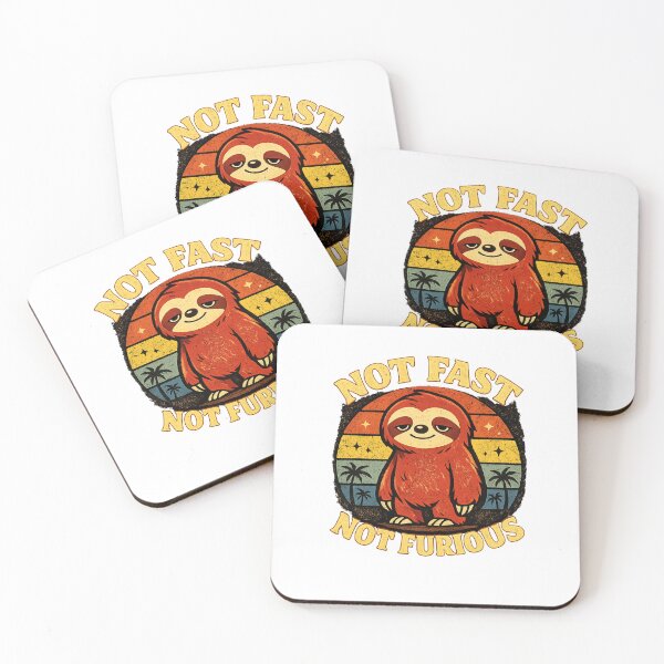 Item preview, Not Fast Not Furious Cute Sloth Retro Vintage Funny Slow Life T-Shirt designed and sold by Wild Shirt Studio.