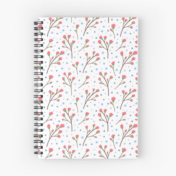 Item preview, Pink Bud & Blue Polka Dot Seamless Pattern designed and sold by SmallDart Creations.