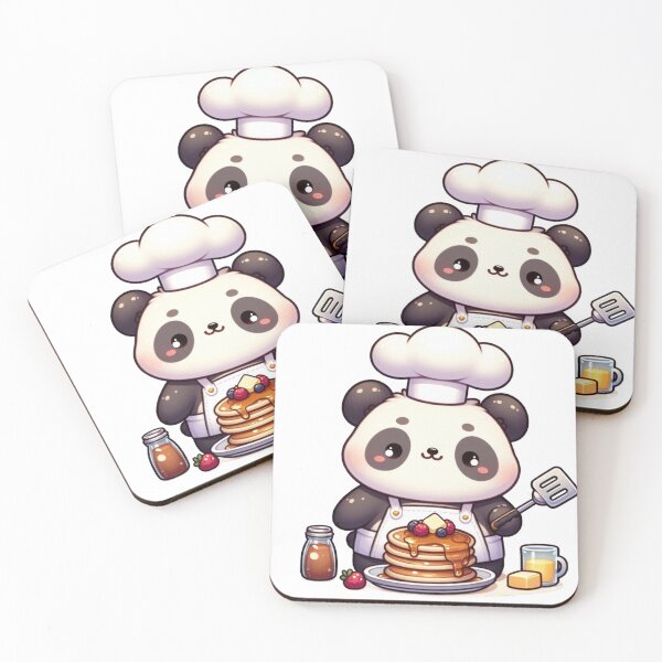 Item preview, Chubby Panda in Chef Costume – Cute Kawaii Cartoon Cooking Illustration designed and sold by TwinklePallete.
