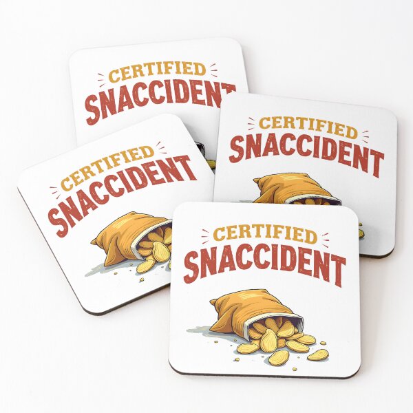 Item preview, Certified Snaccident – Funny Snack Lover Quote with Spilled Chips | Food Humor Sticker & T‑Shirt Design designed and sold by Nene's design.