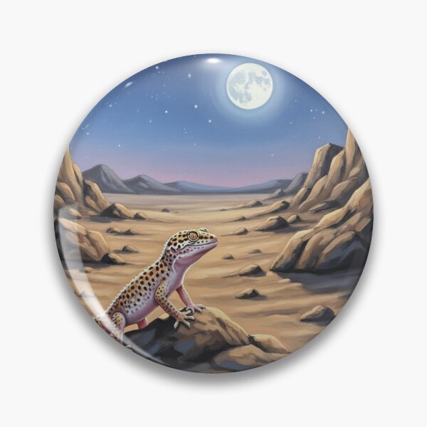 Artikelvorschau, Leopardgecko unter dem Vollmond - Wüstennachtkunst entworfen und verkauft von Animal Xeno Circus.