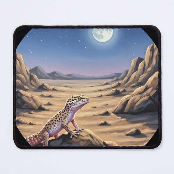Item preview, Leopard Gecko Under the Full Moon - Desert Night Art designed and sold by Animal Xeno Circus.
