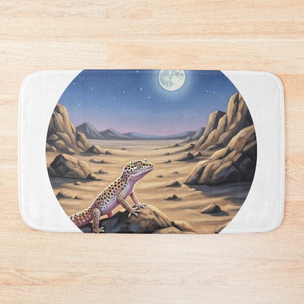 Artikelvorschau, Leopardgecko unter dem Vollmond - Wüstennachtkunst entworfen und verkauft von Animal Xeno Circus.