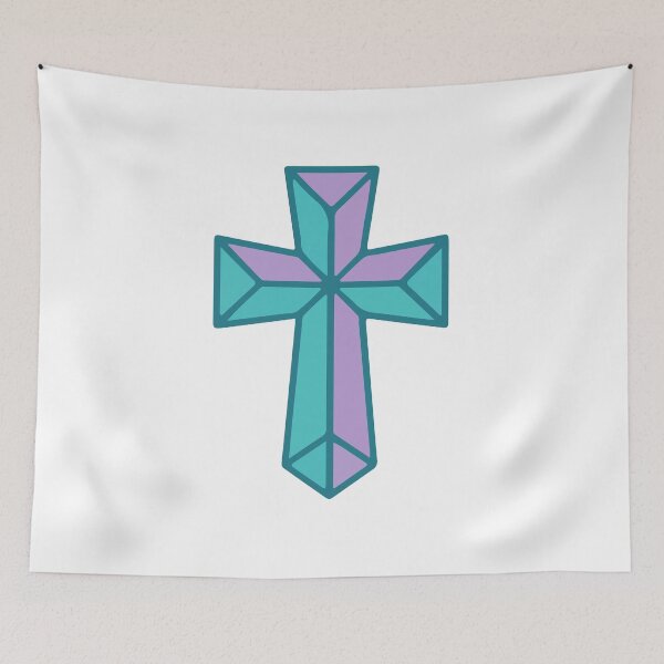 Item preview, Modern Stained Glass Cross | Colorful Christian Cross Art | Minimal Cross Symbol  designed and sold by stylishdzign.