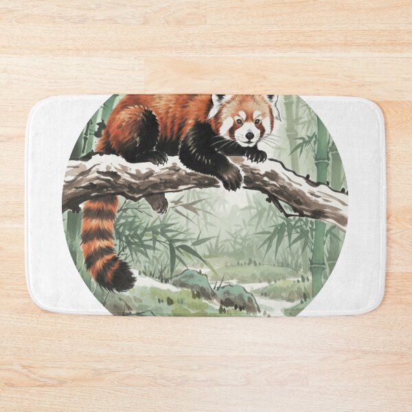 Item preview, Red Panda in Bamboo Forest - Cute Asian Ink Art designed and sold by Animal Xeno Circus.