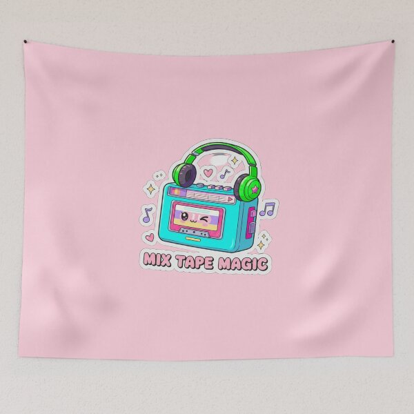 Item preview, Kawaii Retro Mix Tape Magic Cassette Sticker designed and sold by Modavedrake.