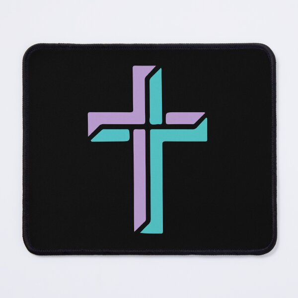 Item preview, Modern Christian Cross Art – Purple Teal Minimalist Faith Symbol – Religious designed and sold by stylishdzign.