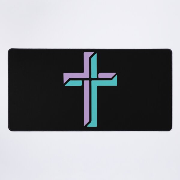 Item preview, Modern Christian Cross Art – Purple Teal Minimalist Faith Symbol – Religious designed and sold by stylishdzign.