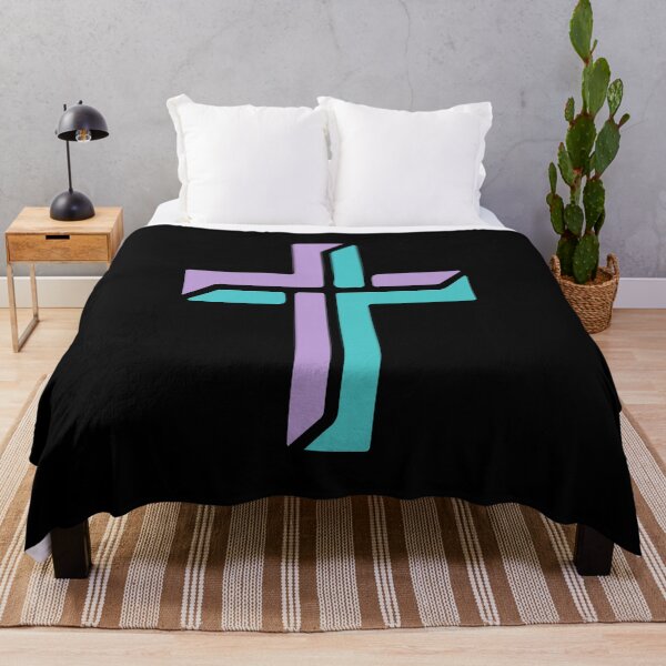 Item preview, Modern Christian Cross Art – Purple Teal Minimalist Faith Symbol – Religious  designed and sold by stylishdzign.