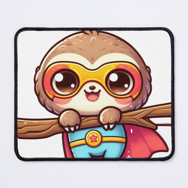 Item preview, Cute Sloth in Superhero Cape – Kawaii Cartoon Animal Illustration designed and sold by TwinklePallete.