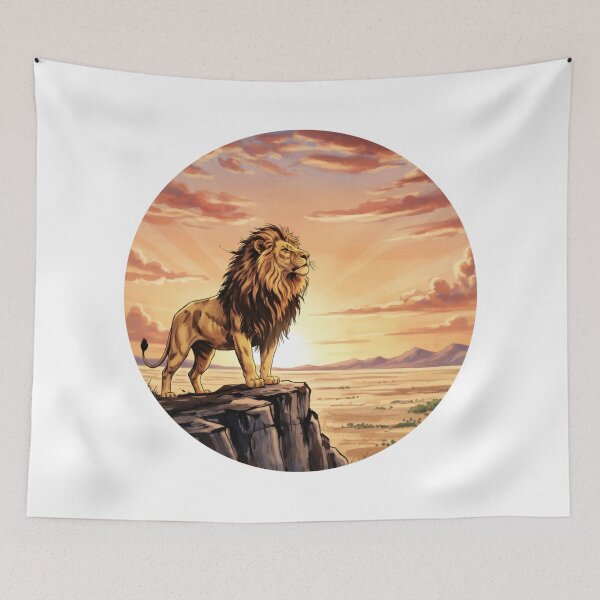 Item preview, King of the Savannah - Majestic Lion at Sunset designed and sold by Animal Xeno Circus.