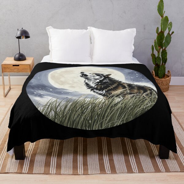 Item preview, Howling Wolf at Full Moon - Mystic Wildlife Art designed and sold by Animal Xeno Circus.