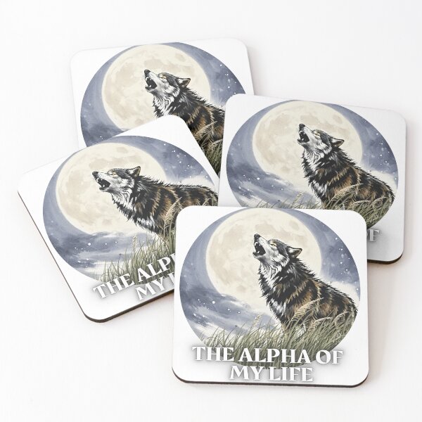 Item preview, The Alpha of My Life - Howling Wolf and Full Moon Art designed and sold by Animal Xeno Circus.