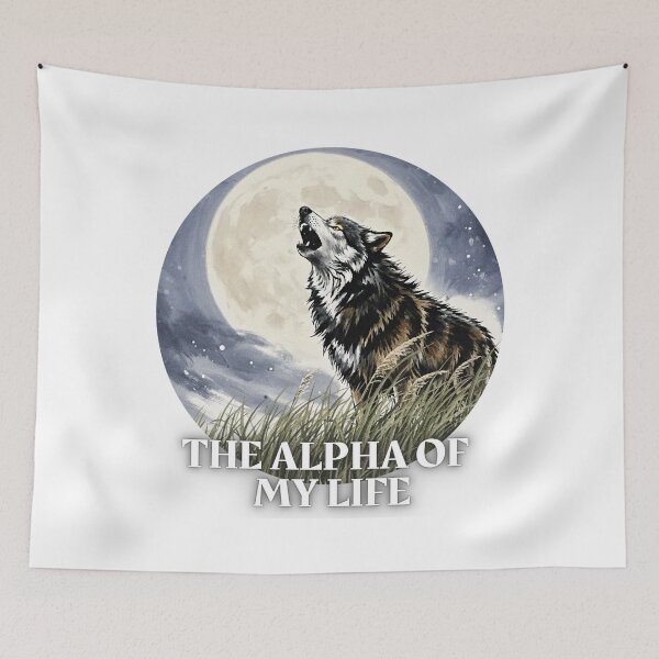 Item preview, The Alpha of My Life - Howling Wolf and Full Moon Art designed and sold by Animal Xeno Circus.