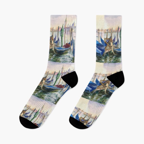 Item preview, Gondolas Grand Canal. Italy. Watercolor painting designed and sold by Colibri77.