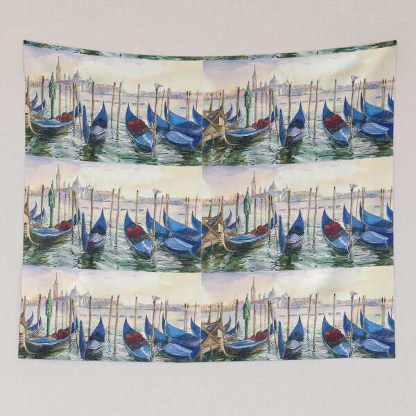 Item preview, Gondolas Grand Canal. Italy. Watercolor painting designed and sold by Colibri77.