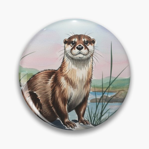 Item preview, River Whisperer - Adorable Otter Watercolor designed and sold by Animal Xeno Circus.