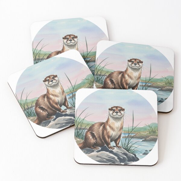 Item preview, River Whisperer - Adorable Otter Watercolor designed and sold by Animal Xeno Circus.