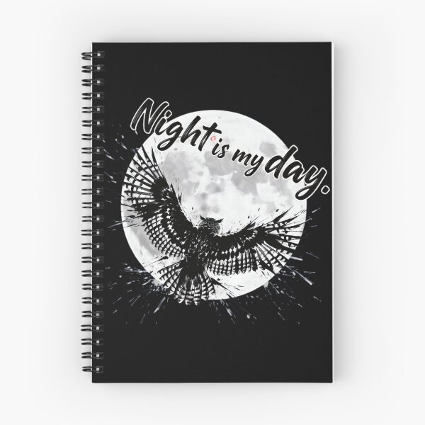 Item preview, Night is my Day - Bold Owl and Full Moon Ink Art designed and sold by Animal Xeno Circus.