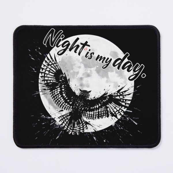 Item preview, Night is my Day - Bold Owl and Full Moon Ink Art designed and sold by Animal Xeno Circus.