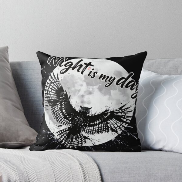Item preview, Night is my Day - Bold Owl and Full Moon Ink Art designed and sold by Animal Xeno Circus.