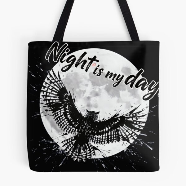 Item preview, Night is my Day - Bold Owl and Full Moon Ink Art designed and sold by Animal Xeno Circus.