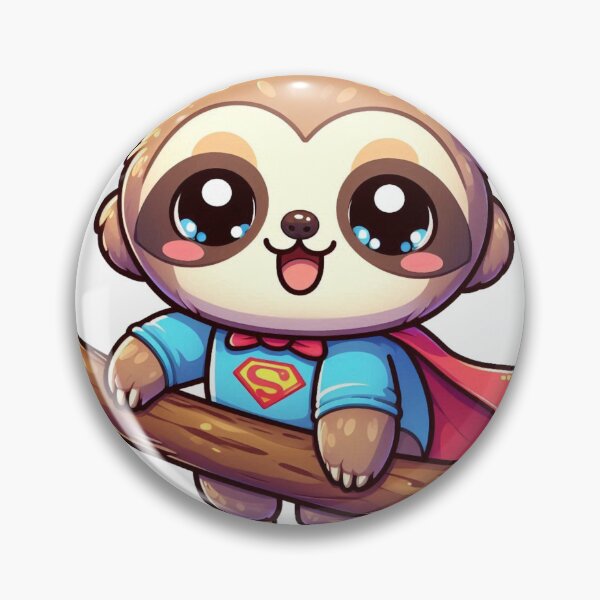 Item preview, Cute Sloth in Super Suit – Kawaii Cartoon Animal Illustration designed and sold by TwinklePallete.