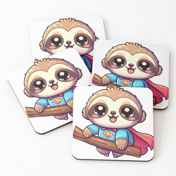 Item preview, Cute Sloth in Super Suit – Kawaii Cartoon Animal Illustration designed and sold by TwinklePallete.